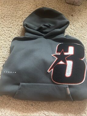 Men's Gray Pullover Hoodie with Appliqué '3'